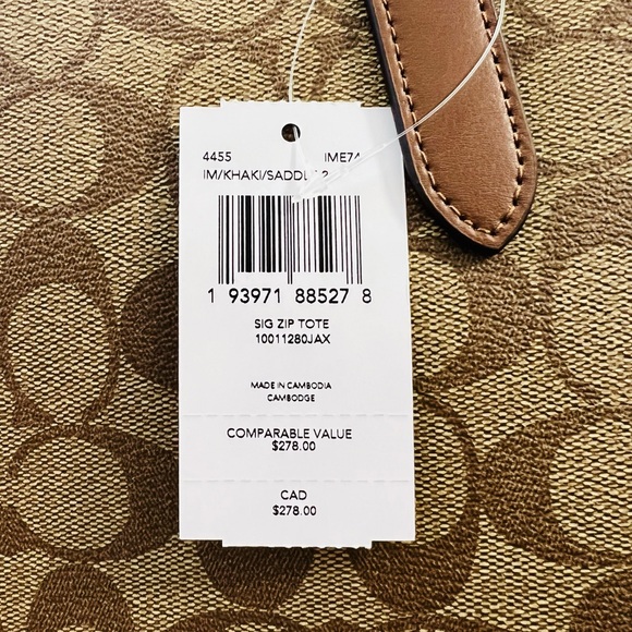 COACH Signature Zip Tote - Picture 8 of 10